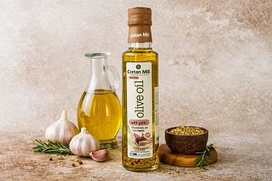 Масло оливковое нераф. с чесноком «Cretan Mill» 250мл