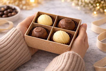 Набор из 4 сырных конфет с сыром Камамбер ремесленный "Сырный сомелье"