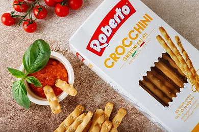 Палочки хлебные Гриссини Кроккини соленые "Roberto" 250г