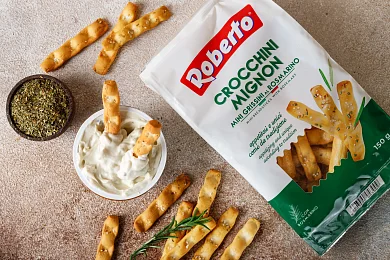 Палочки Хлебные Гриссини Кроккини миньон с розмарином "Roberto" 150г