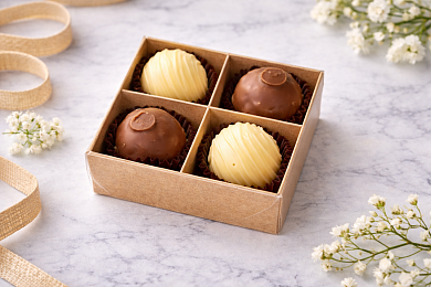 Набор из 4 сырных конфет с сыром Камамбер ремесленный "Сырный сомелье"